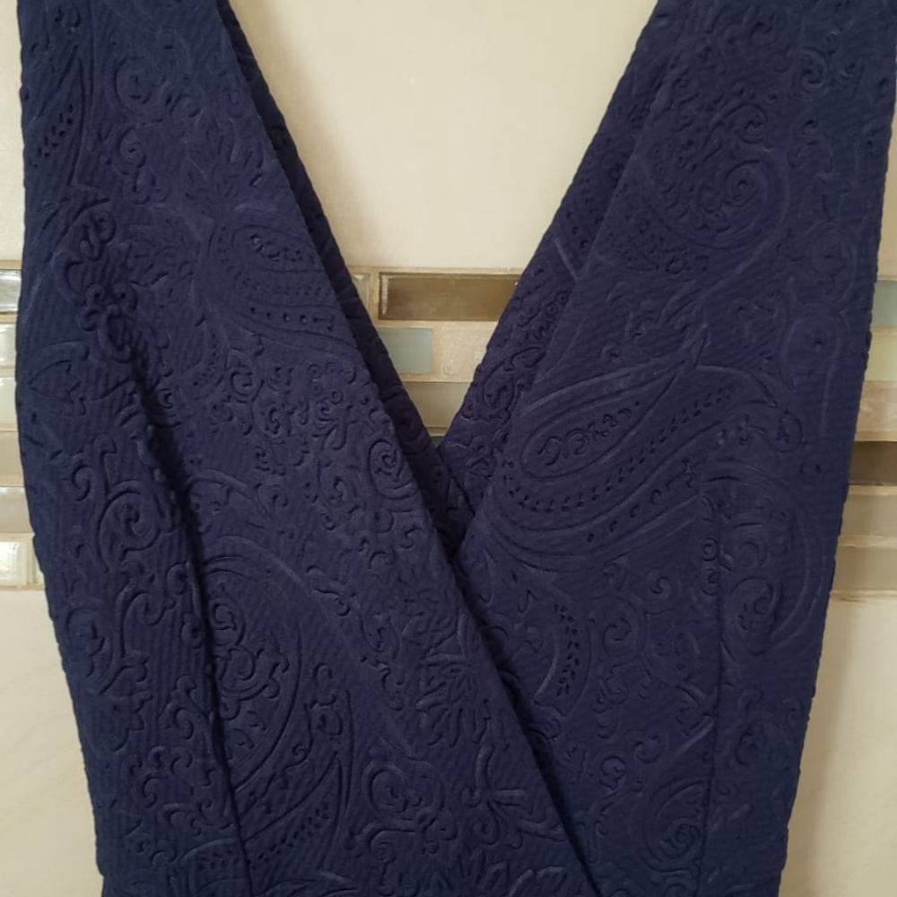🌠A'gaci🌠texturized royal blue elegant mini dress - Picture 4 of 5